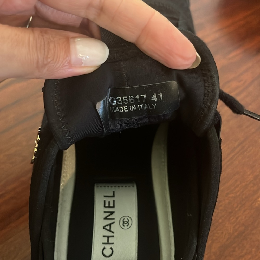 Chanel Sneaker Women's Black Trainer Suede Trail Runner Sneakers size 41 - Picture 7 of 8